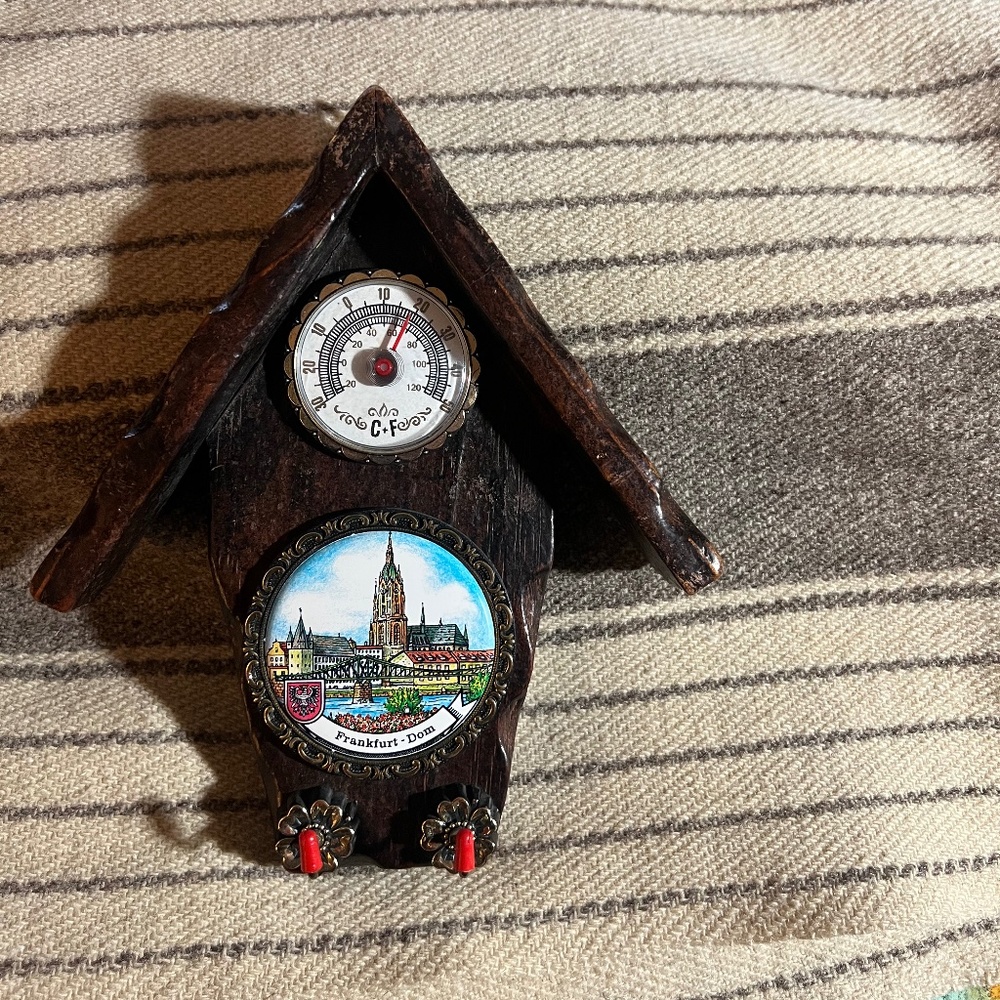 German, Wooden, Key Holder House(Frankfurt) Hooks for Two Keys